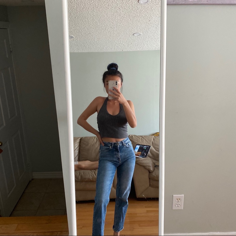 Dark grey halter top